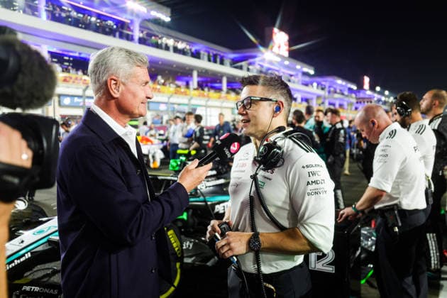 F1 - QATAR GRAND PRIX 2025 COULTHARD David (gbr), Former F1 Driver, BONNINGTON Peter, Race engineer of Mercedes AMG F1 Team, portrait during the 2025 Formula 1 Qatar Grand Prix, 23th round of the 2025 FIA Formula One World Championship, WM, Weltmeisterschaft from November 28 to 30, 2025 on the Lusail International Circuit, in Lusail, Qatar - LusailQatar Copyright: xFLORENTxGOODENx