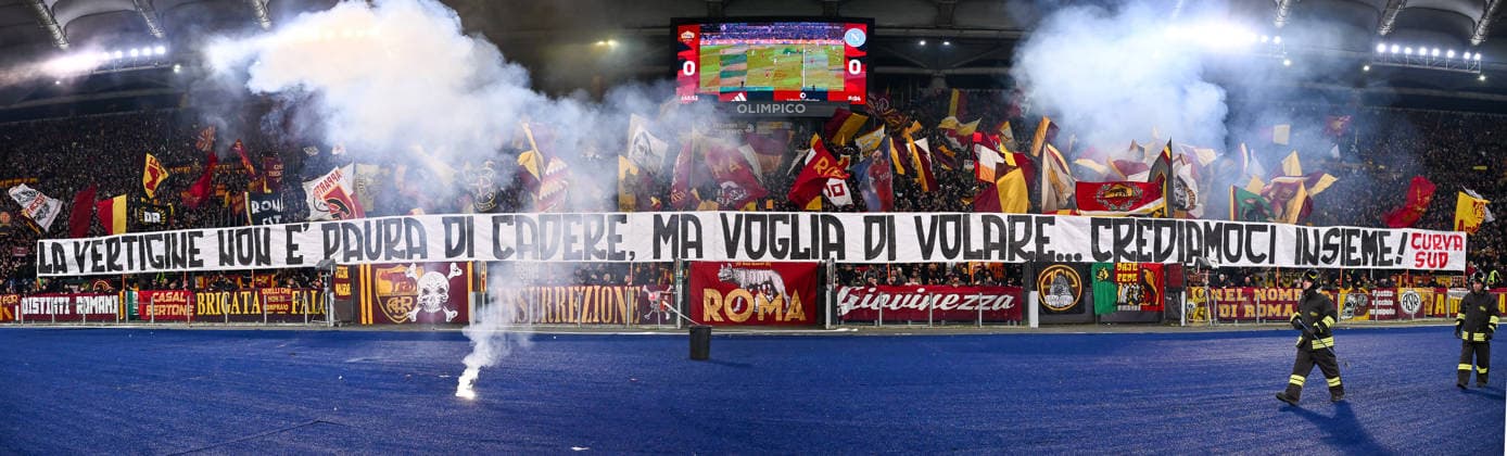 CALCIO - Serie A - AS Roma vs SSC Napoli Supporters of A.S. Roma the 13th day of the Serie A Championship between A.S. Roma and S.S.C. Napoli at the Olympic Stadium on November 29, 2025 in Rome, Italy. Rome Italy  Copyright: xIPAxSport ABACAx