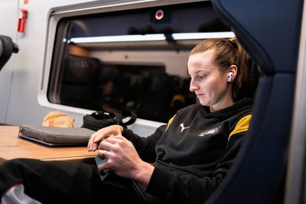 Handball, Women Germany Train journey to Dortmund Julia Maidhof Germany Stuttgart Baden Württemberg Germany