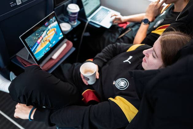 Handball, Women Germany Train journey to Dortmund Nina Engel Germany Stuttgart Baden Württemberg Germany
