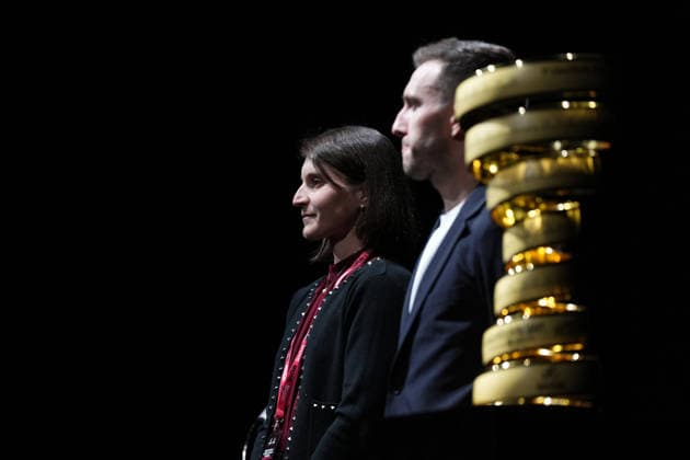 Elisa Longo Borghini and Simon Yates during the presentation of the 2026 Giro d Italia man and women in Rome, Italy - December 1, 2025  Copyright: xMassimoxPaolone LaPressex