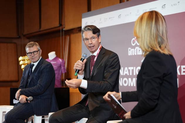 Carmelo Carbotti all International Bike Economy Forum before to the presentation of the 2026 Giro d Italia and 2026 Giro d Italia Women in Rome, Monday, December 1, 2025. Sports, cycling  Copyright: xMassimoxPaolone LaPressex
