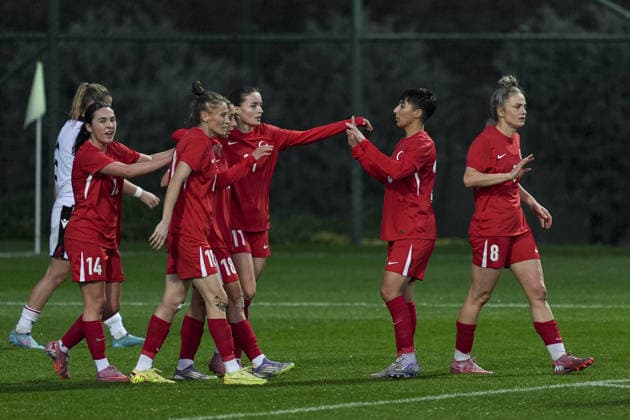 Turkiye v Albania - Friendlies ISTANBUL, TURKIYE - DECEMBER 1: Players of Turkiye celebrate after a goal during 2027 FIFA Women s World Cup European Qualifiers League B Group 2 preparation football match between Turkiye and Albania at Hasan Dogan National Teams Training and Education Facilities in Istanbul, Turkiye on December 1, 2025. Beyza Comert Anadolu Istanbul Turkey. Editorial use only. Please get in touch for any other usage.  Copyright: x2025xAnadoluxBeyzaxComertx