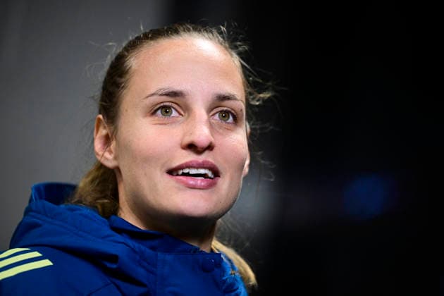 STOCKHOLM, SWEDEN 20251201 National team player Nathalie Björn meets the media after the Swedish women s national team trained at 3Arena ahead of the return match in the Nations League against France on Tuesday STOCKHOLM SWEDEN x10030x  Copyright: xJonasxEkströmer TTx NATIONS LEAGUE WOMEN S NATIONAL TEAM MIXED