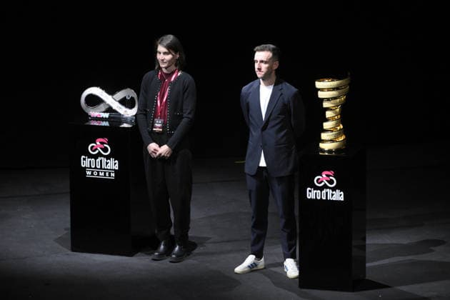 Elisa Longo Borghini and Simon Yates during the Giro d™Italia and Giro d™Italia Women 2026 Presentation - Auditorium Parco della Musica Ennio Morricone in Rome, Italy - Monday December 01, 2026. - Cycling  Copyright: xFabrizioxCorradetti LaPressex