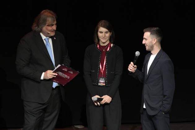 Elisa Longo Borghini and Simon Yates during the Giro d™Italia and Giro d™Italia Women 2026 Presentation - Auditorium Parco della Musica Ennio Morricone in Rome, Italy - Monday December 01, 2026. - Cycling  Copyright: xFabrizioxCorradetti LaPressex
