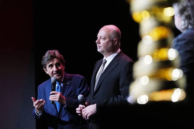 The RCS President Urbano Cairo and Rosen Zhelyazkov - Prime Minister of Bulgaria during the presentation of the 2026 Giro d Italia man and women in Rome, Italy - December 1, 2025  Copyright: xMassimoxPaolone LaPressex