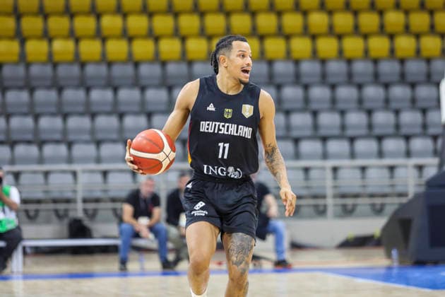 FIBA World Cup Qualifiers : Cyprus vs Germany NELSON WEIDEMANN of Germany attacks with the ball. Cyprus plays vs Germany for the Group E of the FIBA Basketball World Cup European Qualifiers, at Spyros Kyprianou Arena, Limassol, Cyprus, on Dec. 1, 2025. Limassol Cyprus Copyright: xKOSTASxPIKOULASx