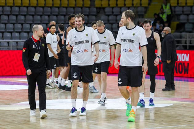 FIBA World Cup Qualifiers : Cyprus vs Germany German team leave the court after their win. Cyprus plays vs Germany for the Group E of the FIBA Basketball World Cup European Qualifiers, at Spyros Kyprianou Arena, Limassol, Cyprus, on Dec. 1, 2025. Limassol Cyprus Copyright: xKOSTASxPIKOULASx