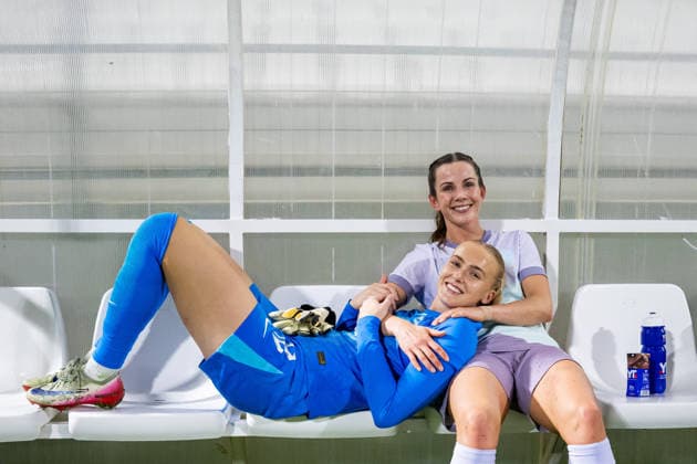 251201 Goalkeeper Selma Panengstuen and Tuva Hansen of Norway after the International Friendly, Länderspiel, Nationalmannschaft football match between Denmark and Norway on December 1, 2025 in La Linea. Photo: Vegard Grott BILDBYRAN kod VG VG0842 bbeng fotboll football soccer fotball träningslandskamp privatlandskamp landskamp international friendly norge norway women dam danmark denmark *** 251201 Goalkeeper Selma Panengstuen and Tuva Hansen of Norway after the international friendly football match between Denmark and Norway on December 1, 2025 in La Linea Photo Vegard Grott BILDBYRAN kod VG VG0842 bbeng fotboll football soccer fotball träningslandskamp privatlandskamp landskamp international friendly norge norway women dam danmark denmark  Copyright: VEGARDxGRoTT BB251201VG054