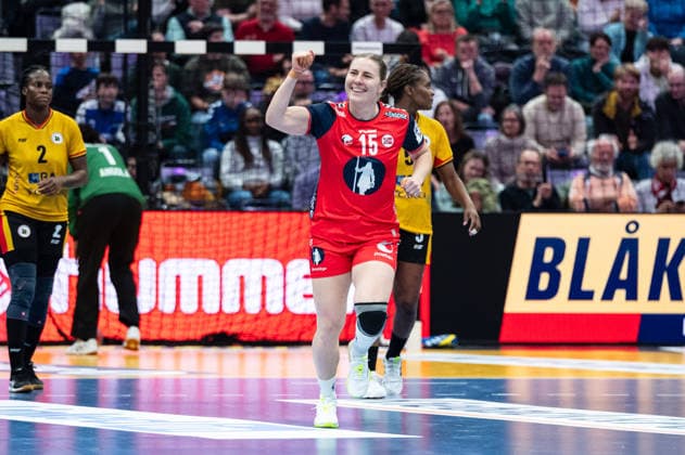 INGSTAD Vilde Mortensen (15 Norway) celebrates after scoring a goal during the IHF Women s Handball World Championship, WM, Weltmeisterschaft game between Norway and Angola at the SWT Arena in Trier, Germany Copyright: xMartinxPitschx xSPPx Sportspressphoto_SPR68834
