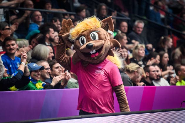 World Championship Mascot Hanni GER, Sweden Brazil, Handball World Championship, Preliminary Round, Group G, 01 12 2025 GER, Sweden Brazil, Handball World Championship, Preliminary Round, Group G, 01 12 2025 Stuttgart Copyright: xSandyxDinkelackerx EP_SDR
