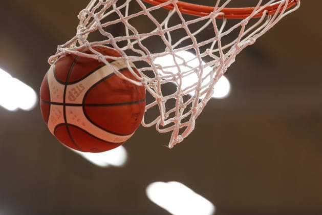 BASKETBALL - FIBA WC Quali, AUT vs LAT VIENNA,AUSTRIA,01.DEC.25 - BASKETBALL - FIBA Basketball World Cup 2027,Qualifiers, international match, Länderspiel, Nationalmannschaft Austria vs Latvia. Image shows a feature of a basket and a basketball.  GEPAxpictures xArminxRauthner