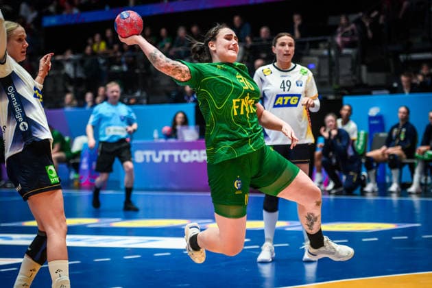 Marcela Santos Arounian Brazil, 36 GER, Sweden Brazil, Handball World Championship, Preliminary Round, Group G, 01 12 2025 GER, Sweden Brazil, Handball World Championship, Preliminary Round, Group G, 01 12 2025 Stuttgart Copyright: xSandyxDinkelackerx EP_SDR
