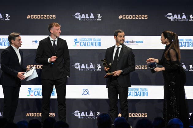 Milan, AIC Football Gala 2025 - Federica Masolin, Fabio Caressa, Nicolò Bertola  Copyright: xManuekexMangiarottix xipa-agency.netx xMangiarotti Terenghix IPA_Agency_IPA68608715