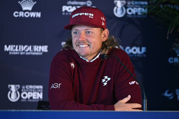 AUSTRALIAN OPEN GOLF PRO AM, Cam Smith of Australia speaks to media during a press conference, PK, Pressekonferenz ahead of the Australian Open Pro Am at the Royal Melbourne Golf Club in Melbourne, Tuesday, December 2, 2025. ( NO ARCHIVING MELBOURNE VICTORIA AUSTRALIA Royal Melbourne Golf Club  Copyright: xJAMESxROSSx 20251202151527639040