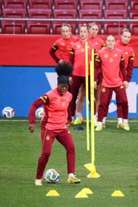 Madrid, Germany 01 December 2025 UEFA Nations League Women Final Final Training 2025 Spain vs Germany In the picture Nicole Anyomi Germany at the final training before the Women™s Nations League final match against Spain in Madrid Estado Metropolitano Copyright: xFotostandx xFantinix