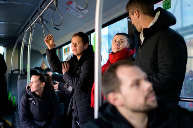 Handball, Women Germany Train journey to Dortmund Alina Grijseels Germany , Goalkeeping coach Jasmina Rebmann Jankovic Germany , Coach Markus Gaugisch Germany Germany