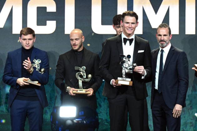 Milan, AIC Football Gala 2025 - Nicolò Barella, Scott McTominay, Alessandro Bastoni, Federico Dimarco  Copyright: xManuekexMangiarottix xipa-agency.netx xMangiarotti Terenghix IPA_Agency_IPA68610849  Copyright: xIMAGO ManuekexMangiarottix xipa-agency.netx xIMAGO IndependentxPhotoxAgencyxInt.x IPA_Agency_IPA68610849