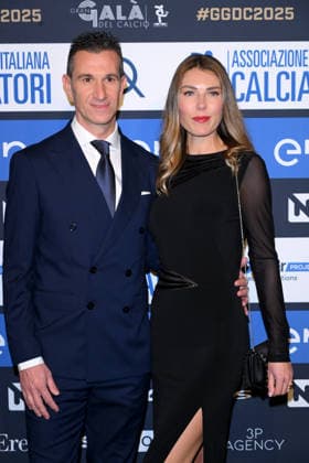 Milan, AIC Football Grand Gala 2025 - Daniele Doveri with his wife Andreea  Copyright: xAlbertoxTerenghix xipa-agency.netx xMangiarotti Terenghix IPA_Agency_IPA68612954
