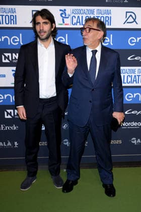 Milan, AIC Football Grand Gala 2025 - Ignazio La Russa with his son Lorenzo Cochis La Russa  Copyright: xAlbertoxTerenghix xipa-agency.netx xMangiarotti Terenghix IPA_Agency_IPA68613009