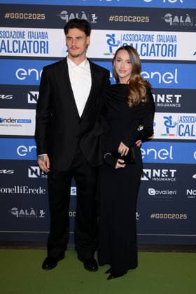 Milan, AIC Football Gala 2025 - Mile Svilar with his wife June Peeters  Copyright: xAlbertoxTerenghix xipa-agency.netx xMangiarotti Terenghix IPA_Agency_IPA68613021