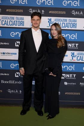 Milan, AIC Football Gala 2025 - Mile Svilar with his wife June Peeters  Copyright: xAlbertoxTerenghix xipa-agency.netx xMangiarotti Terenghix IPA_Agency_IPA68613025