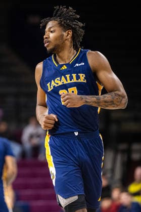 La Salle Vs Penn NCAA, College League, USA Men s Basketball EDWIN DANIEL (27) of the La Salle Explorers plays during an NCAA men s basketball game at The Palestra, in Philadelphia, United States, on November 29, 2025 Philadelphia United States  Copyright: xDanxSquicciarinix originalFilename:squicciarini-mensbask251129_npl8W.jpg