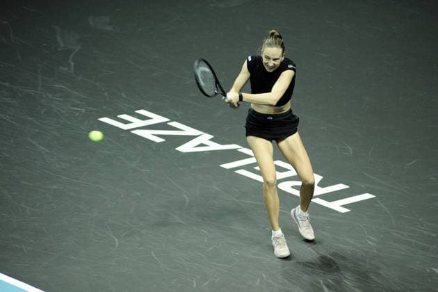 RECORD DATE NOT STATED TENNIS - WTA, Tennis Damen - OPEN ANGERS LOIRE TRELAZE 2025 Mona Barthel during the Open Angers Loire TrÃ lazÃ , WTA 125 tennis tournament on 2 December 2025 at Arena Loire TrÃ lazÃ in TrÃ lazÃ , France - Photo Julien Kammerer PsnewZ TrÃ lazÃ France  Copyright: xJulienxKammererx