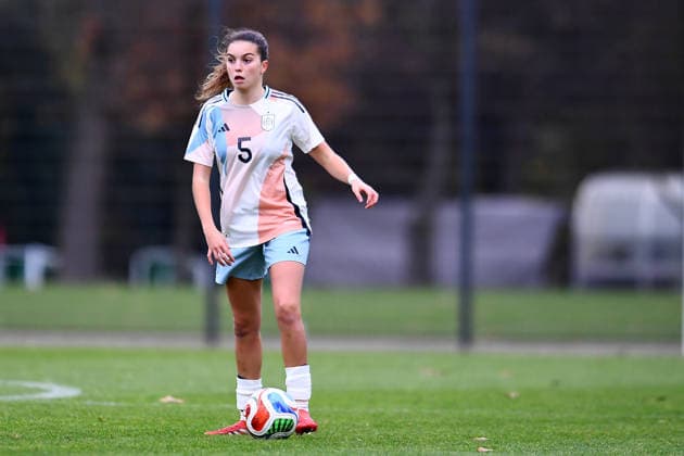 Soccer European Championship Qualification U19 Juniors Germany Spain on 02 12 2025 at the Sportschule Wedau in Duisburg Amaya Spain DFB regulations prohibit any use of photographs as image sequences and or quasi video Nordrhein Westfalen Germany