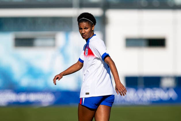 ENGLAND U20 vs MEXICO U20 WomenÂ s. MAY CRUFT, PLAYER FOR THE ENGLAND U20 TEAM, DURING THE MATCH, Women s friendly match between England U20 vs Mexico U20, Pinatar Arena Football Center, San Pedro del Pinatar, Region of Murcia, December 2, 2025. San Pedro del Pinatar Pinatar Arena Football Center Region de Murcia Spain Copyright: xPascuxMÃ ndezx
