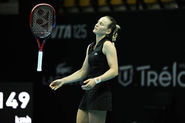 TENNIS - WTA, Tennis Damen - OPEN ANGERS LOIRE TRELAZE 2025 Fiona Ferro during the Open Angers Loire TrÃ lazÃ , WTA 125 tennis tournament on 2 December 2025 at Arena Loire TrÃ lazÃ in TrÃ lazÃ , France - Photo Julien Kammerer PsnewZ TrÃ lazÃ France  Copyright: xJulienxKammererx