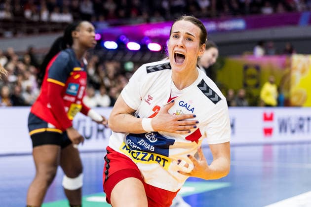 DORTMUND, GERMANY - DECEMBER 2: Jovana Jovovic (Serbia, 22) cheers during the 27th IHF Women’s World Handball Championship match between Spain vs. Serbia at Westfalenhalle on matchday 1 of the main round of the 27th IHF Women’s World Handball Championship on December 2, 2025 in Dortmund, Germany. North Rhine Westphalia Germany Copyright: xBEAUTIFULxSPORTS Wunderlx