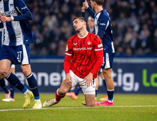 Soccer, Men, Season 2025 2026, DFB Cup Round of 16 , Hertha BSC 1 FC Kaiserslautern, Ivan Prtajin Kaiserslautern , 02 12 2025, Copyright: xSebastianxRäppold MatthiasxKochx