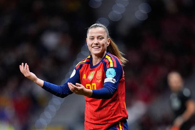 December 2, 2025, Madrid, Madrid, Spain: Claudia Pina of Spain reacts during the UEFA Women s Nations League 2025 final second leg match between Spain and Germany at Riyadh Air Metropolitano stadium on December 02, 2025 in Madrid, Spain. Madrid Spain - ZUMAa181 20251202_zaa_a181_043 Copyright: xDennisxAgyemanx