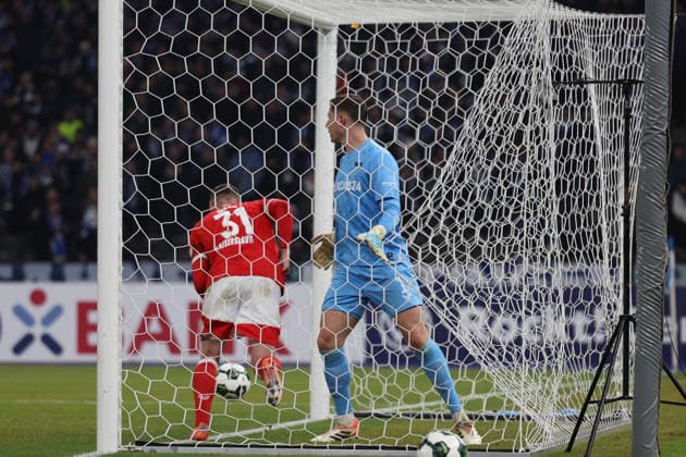 02 12 2025, xrekx, Fußball DFB Pokal 1 8 Finale, Hertha BSC Berlin 1 FC Kaiserslautern v l Torjubel nach dem Tor zum celebrating the goal celebrate 3 1 durch Marlon Ritter 1 FC Kaiserslautern Luca Sirch 1 FC Kaiserslautern Tjark Ernst Hertha BSC DFL DFB REGULATIONS PROHIBIT ANY USE OF PHOTOGRAPHS as IMAGE SEQUENCES and or QUASI VIDEO Berlin