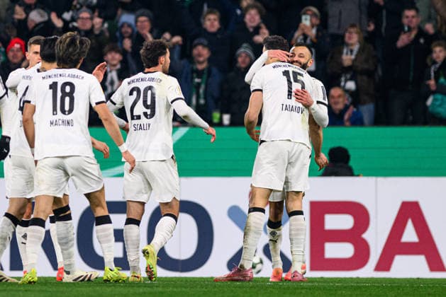 MOENCHENGLADBACH, GERMANY - 2 DECEMBER, 2025: Haris Tabakovic, goal - The DFB Pokal, German Cup, match Borussia vs St.Pauli at Borussia Park.  Copyright: xVitaliixKliuievx