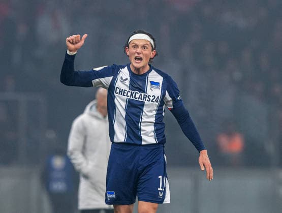 Soccer, Men, Season 2025 2026, DFB Cup Round of 16 , Hertha BSC 1 FC Kaiserslautern, Fabian Reese Hertha BSC , 02 12 2025, Copyright: xSebastianxRäppold MatthiasxKochx