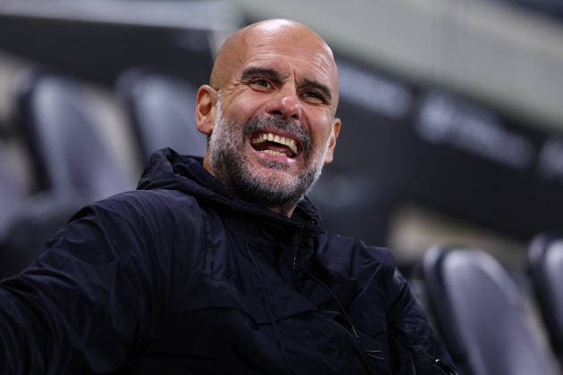 London, England, 2nd December 2025. Pep Guardiola, Manager of Manchester City sits in the dugout before the Fulham vs Manchester City Premier League match at Craven Cottage, London. Picture credit should read: Paul Terry Sportimage EDITORIAL USE ONLY. No use with unauthorised audio, video, data, fixture lists, club league logos or live services. Online in-match use limited to 120 images, no video emulation. No use in betting, games or single club league player publications. SPI_005_PT_Fulham_Man_City SPI-4339-0005
