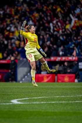 Spain v Germany - UEFA Women s Nations League 2025 Final Second Leg Cata Coll of Spain celebrates a goal during the UEFA Women s Nations League 2025 final second leg match between Spain and Germany at Estadio Riyadh Air Metropolitano on December 2, 2025 in Madrid, Spain. Madrid Estadio Riyadh Air Metropolitano Madrid Spain Copyright: xAlbertoxGardinx AGardin_20251202_Foot_Women_Spain_Germany_0561