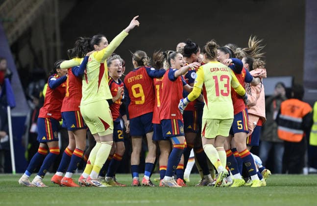 Spain v Germany - UEFA Women s Nations League 2025 ?????? MADRID, SPAIN - DECEMBER 2: Players of Spain celebrate the victory after the UEFA Women s Nations League 2025 final second leg football match between Spain and Germany at Estadio Metropolitano in Madrid, Spain on December 2, 2025. Burak Akbulut Anadolu Madrid Spain. Editorial use only. Please get in touch for any other usage.  Copyright: x2025xAnadoluxBurakxAkbulutx