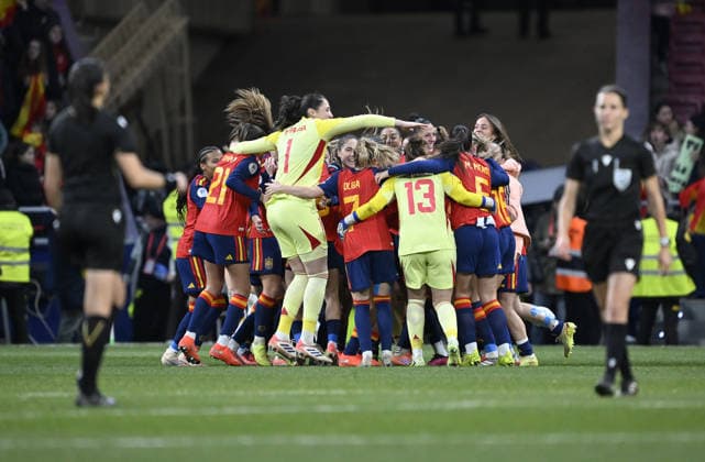 Spain v Germany - UEFA Women s Nations League 2025 ?????? MADRID, SPAIN - DECEMBER 2: Players of Spain celebrate the victory after the UEFA Women s Nations League 2025 final second leg football match between Spain and Germany at Estadio Metropolitano in Madrid, Spain on December 2, 2025. Burak Akbulut Anadolu Madrid Spain. Editorial use only. Please get in touch for any other usage.  Copyright: x2025xAnadoluxBurakxAkbulutx