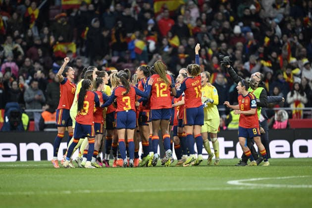 Spain v Germany - UEFA Women s Nations League 2025 ?????? MADRID, SPAIN - DECEMBER 2: Players of Spain celebrate the victory after the UEFA Women s Nations League 2025 final second leg football match between Spain and Germany at Estadio Metropolitano in Madrid, Spain on December 2, 2025. Burak Akbulut Anadolu Madrid Spain. Editorial use only. Please get in touch for any other usage.  Copyright: x2025xAnadoluxBurakxAkbulutx