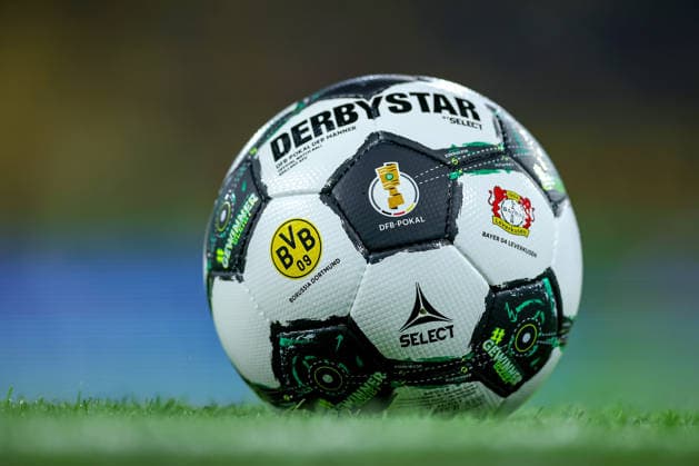 02 12 2025, Football, DFB Cup, Borussia Dortmund Bayer 04 Leverkusen, Round of 16, Signal Iduna Park, Season 2025 2026 official match ball in close-up DFB regulations prohibit any use of photographs as image sequences and or quasi video North Rhine-Westphalia Germany