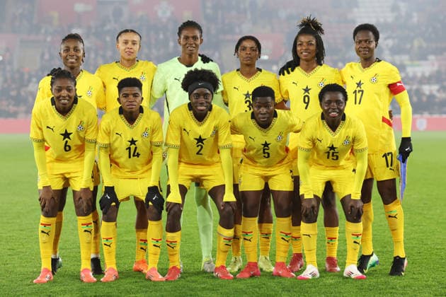 England gegen Ghana Frauen 02. Dezember 2025, Southampton Internationales Fußball-Freundschaftsspiel England gegen Ghana Frauen Ghana posiert für ein Gruppenfoto Foto Charlotte Wilson Abseits Southampton UK  Copyright: xCharlottexWilsonx xOffsidexOffside