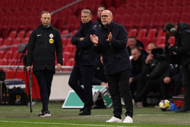 Trainer Fred Grim of AFC Ajax during the match AFC Ajax Amsterdam vs FC Groningen at the Johan Cruijff ArenA for the Dutch Vriendenloterij Eredivisie season 2025 2026 in AMSTERDAM, Netherlands on 1 december 2025, photo by Peter Lous EYE4images DeFodi Images