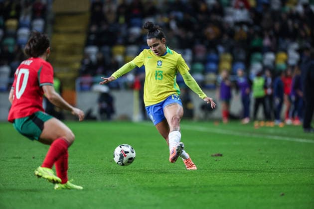 Isabela ( Brasil National Womens Team ) in action during the match between Portugal National Womens team and Brasil National Womens team, friendly preparation game at Estadio Municipal de Aveiro on 2 December 2025. Aveiro Estadio Municipal de Aveiro Aveiro Portugal Copyright: xIMAGOx xPRIMExSPORTSxIMAGESx xFILIPExOLIVEIRAx