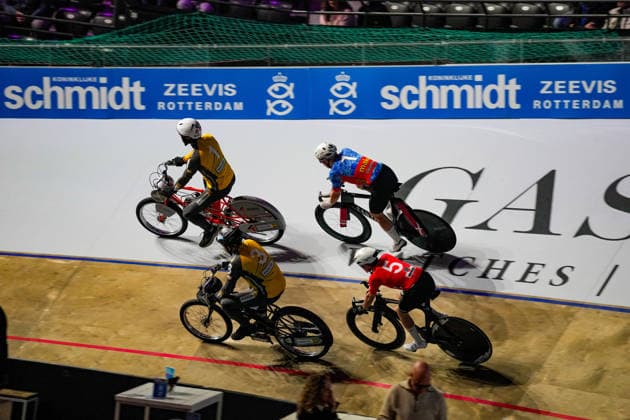 First day of the Wieler zesdaagse Rotterdam - Pilots on the derney with Tobias Hansen Aagaard and Milan Van Den Haute during the WielerZesdaagse Rotterdam at Ahoy Rotterdam on 2 December 2025 in Rotterdam, Netherlands. (Parallax Pictures Nick Koole) Copyright: xNickxKoolex