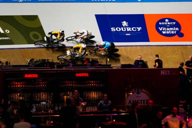 First day of the Wieler zesdaagse Rotterdam - Pilots on the derney with Fabio van den Bossche and Sebastian Mora during the WielerZesdaagse Rotterdam at Ahoy Rotterdam on 2 December 2025 in Rotterdam, Netherlands. (Parallax Pictures Nick Koole) Copyright: xNickxKoolex