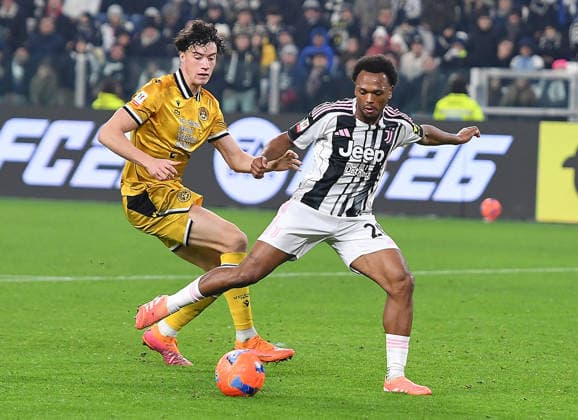 December 2, 2025, Turin, Italy: Juventus Ikoma Openda in action during the round of 16 of the Italian Cup soccer match Juventus FC vs Udinese Calcio at the Allianz Stadium in Turin, Italy, 2 December 2025 ANSA ALESSANDRO DI MARCO. Coppa Italia: Juventus FC Vs Udinese Calcio  - ZUMAa110 20251202_zaf_a110_043 Copyright: xAlessandroxxxxxxxxDixMarcox